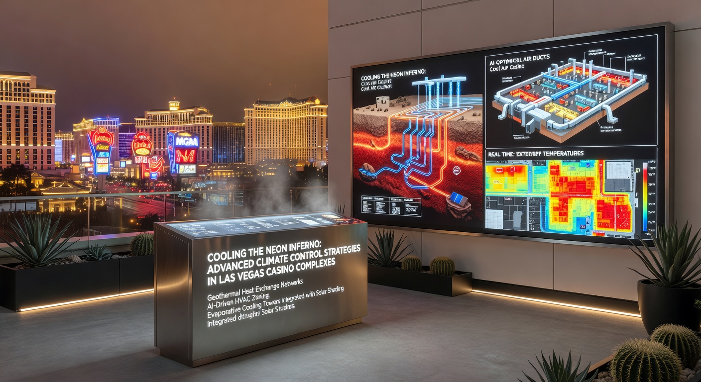 Technicians monitoring chilled water distribution in a Las Vegas casino central plant